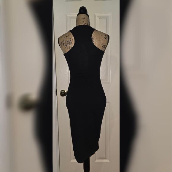 Love Fire Black & Tan Geometric Bodycon Dress - XS - Picture 2 of 4